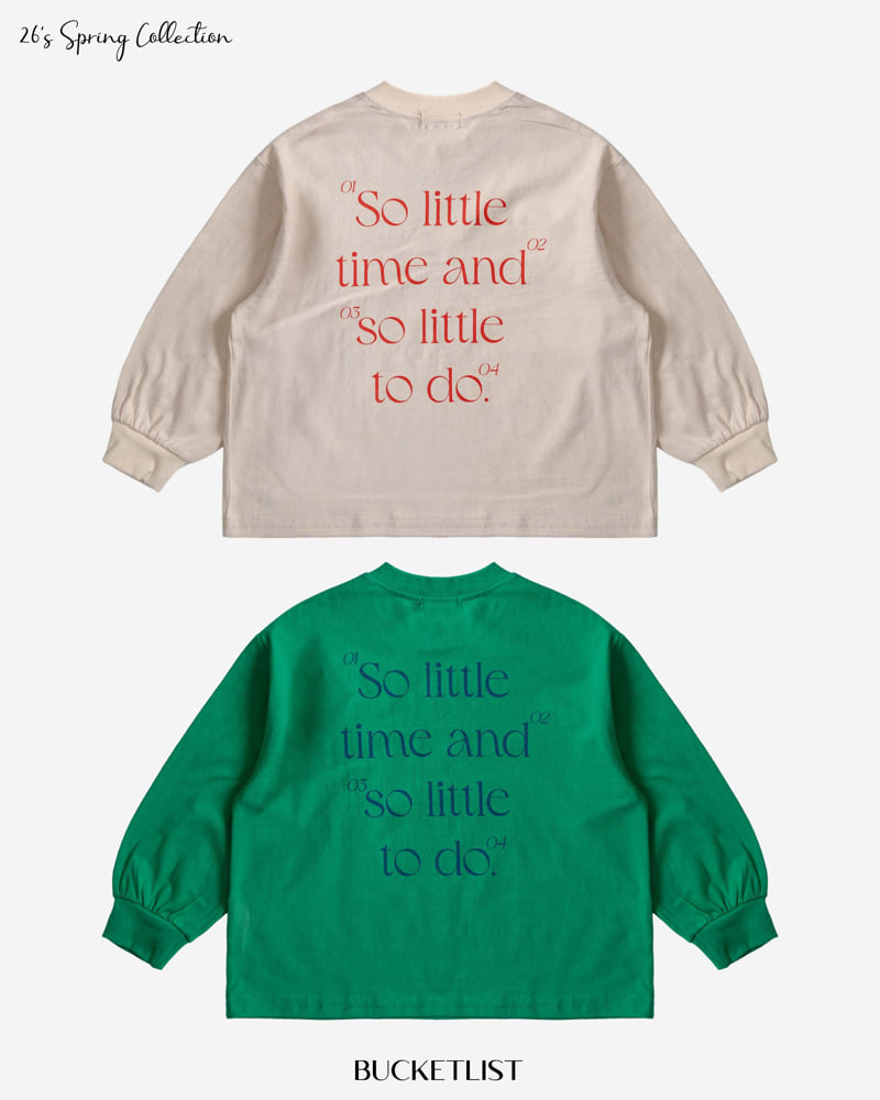 Bucket List - Korean Children Fashion - #prettylittlegirls - Lettering Long Sleeve Tee - 3