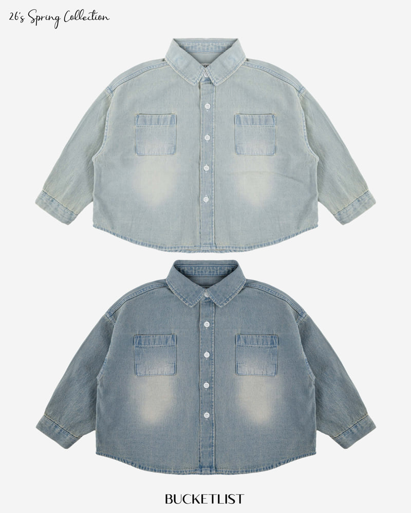 Bucket List - Korean Children Fashion - #prettylittlegirls - Washed Denim Shirt