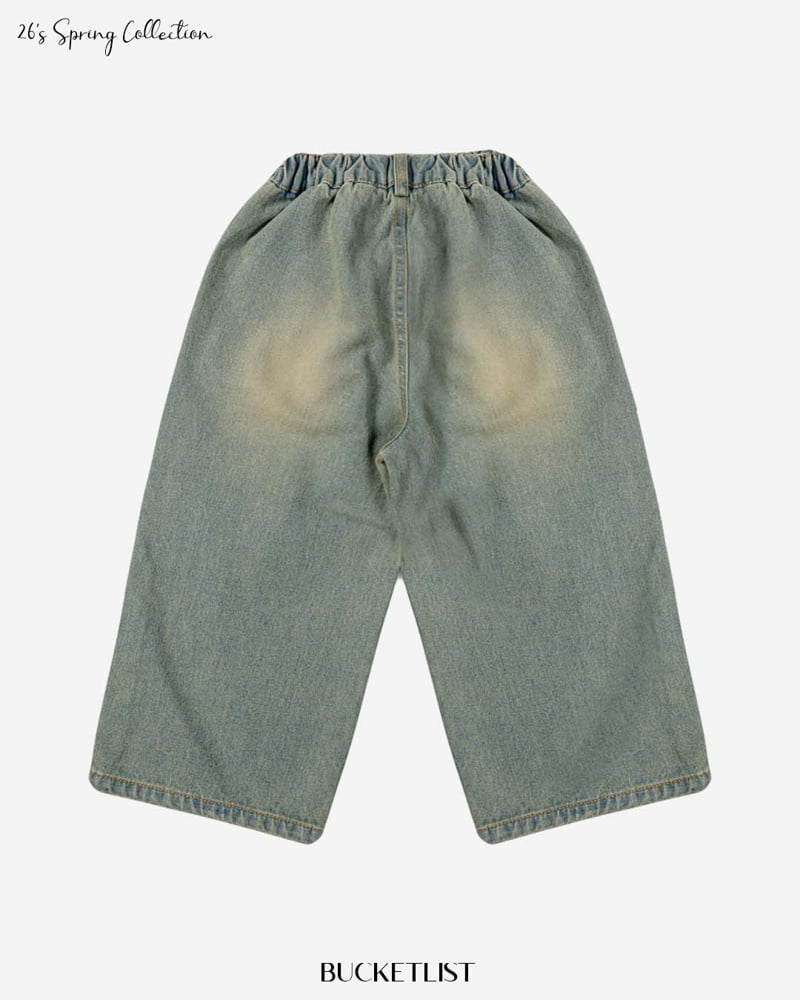 Bucket List - Korean Children Fashion - #minifashionista - Cat Brush Denim Pants - 4