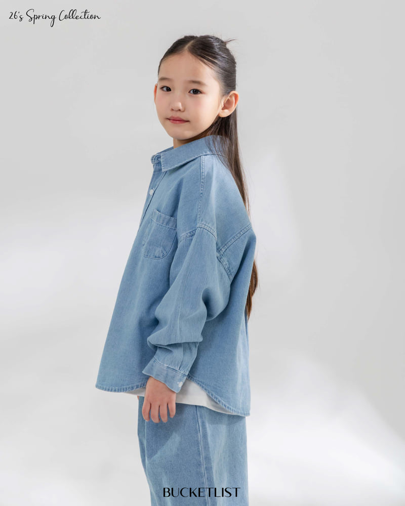 Bucket List - Korean Children Fashion - #stylishchildhood - Basic Denim Shirt - 9