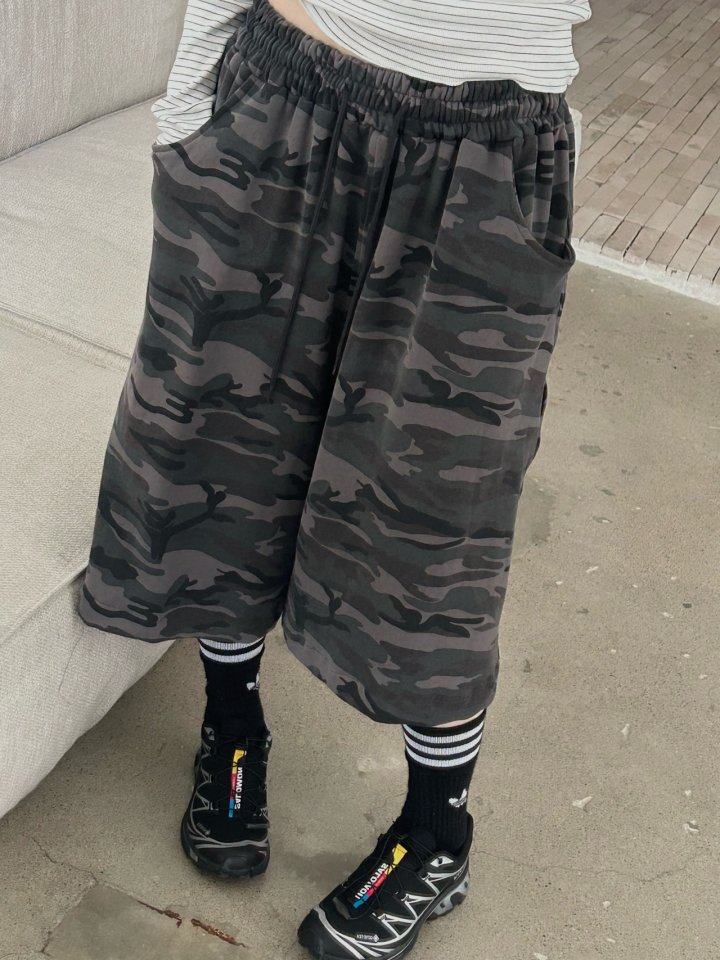 Buckle - Korean Women Fashion - #momslook - Washed Camo Bermuda Shorts - 6