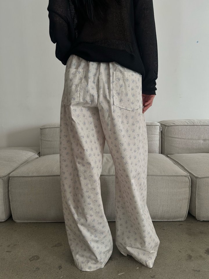 Buckle - Korean Women Fashion - #momslook - Flower Wide Pants - 6