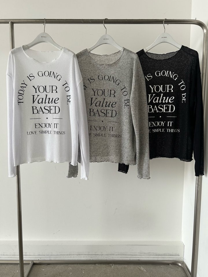 Buckle - Korean Women Fashion - #momslook - Simple Lettering Knit