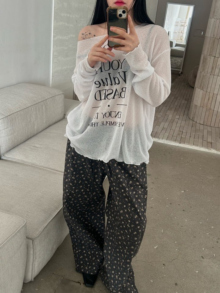 Buckle - Korean Women Fashion - #momslook - Simple Lettering Knit - 9