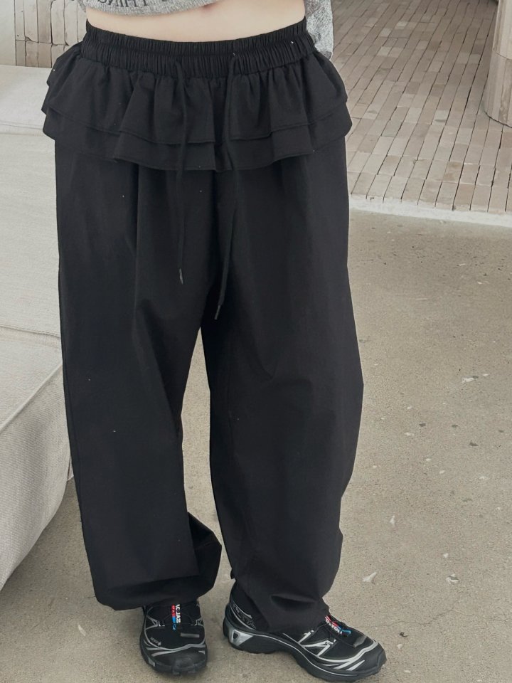 Buckle - Korean Women Fashion - #momslook - Frill Wide Pants - 10