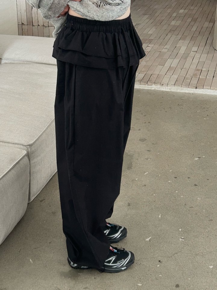 Buckle - Korean Women Fashion - #momslook - Frill Wide Pants - 12