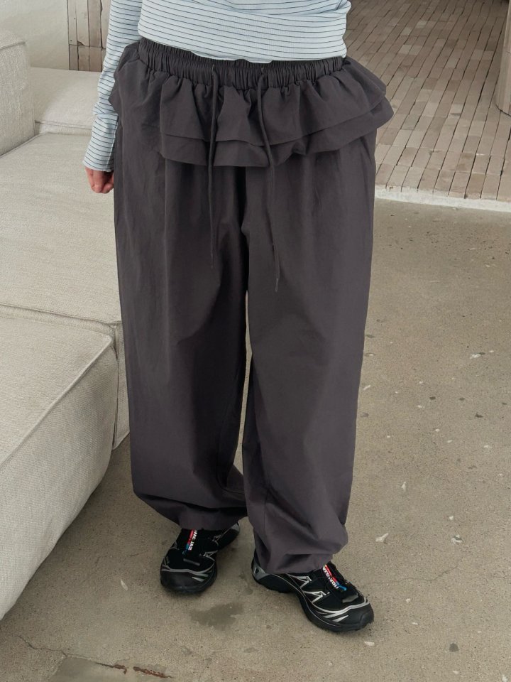 Buckle - Korean Women Fashion - #momslook - Frill Wide Pants - 2