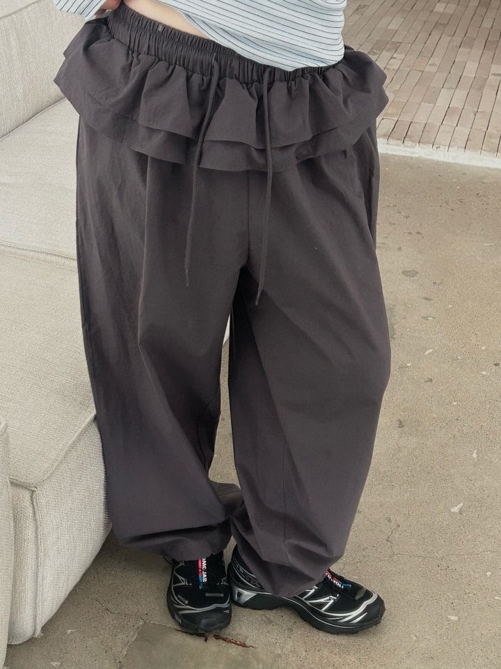 Buckle - Korean Women Fashion - #womensfashion - Frill Wide Pants - 4