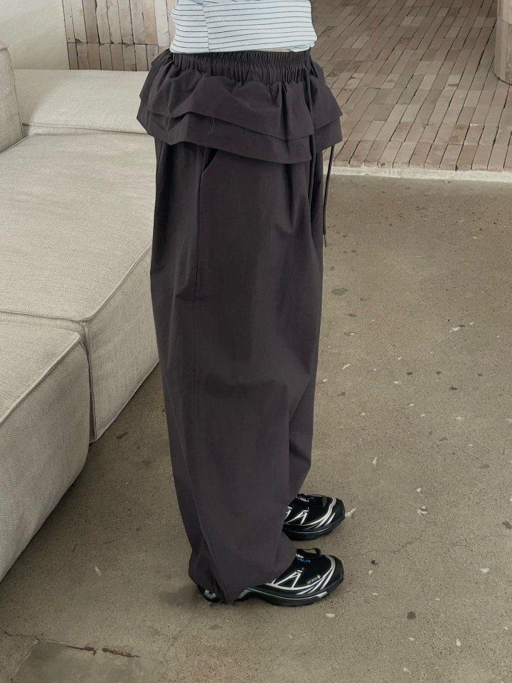 Buckle - Korean Women Fashion - #momslook - Frill Wide Pants - 6