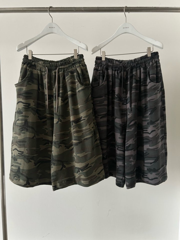 Buckle - Korean Women Fashion - #womensfashion - Washed Camo Bermuda Shorts