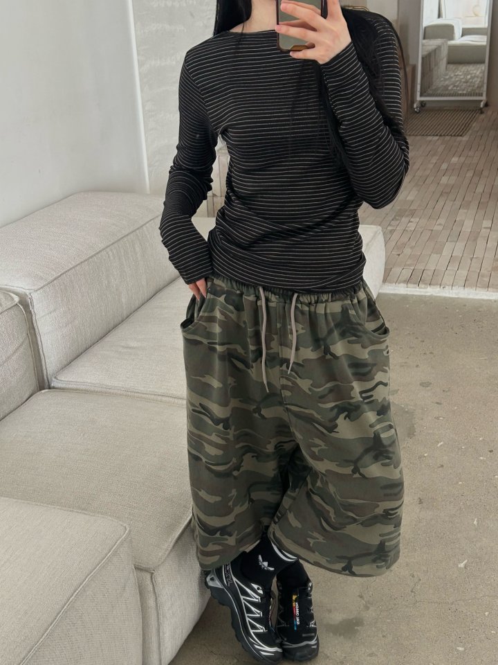 Buckle - Korean Women Fashion - #womensfashion - Washed Camo Bermuda Shorts - 11