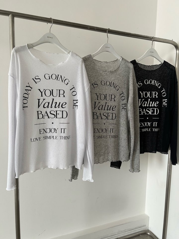 Buckle - Korean Women Fashion - #womensfashion - Simple Lettering Knit - 2