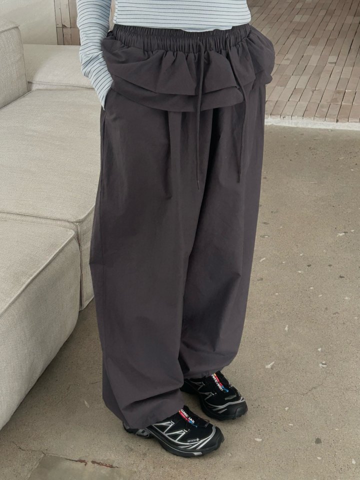 Buckle - Korean Women Fashion - #womensfashion - Frill Wide Pants - 5