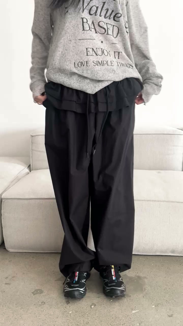 Buckle - Korean Women Fashion - #womensfashion - Frill Wide Pants - 9