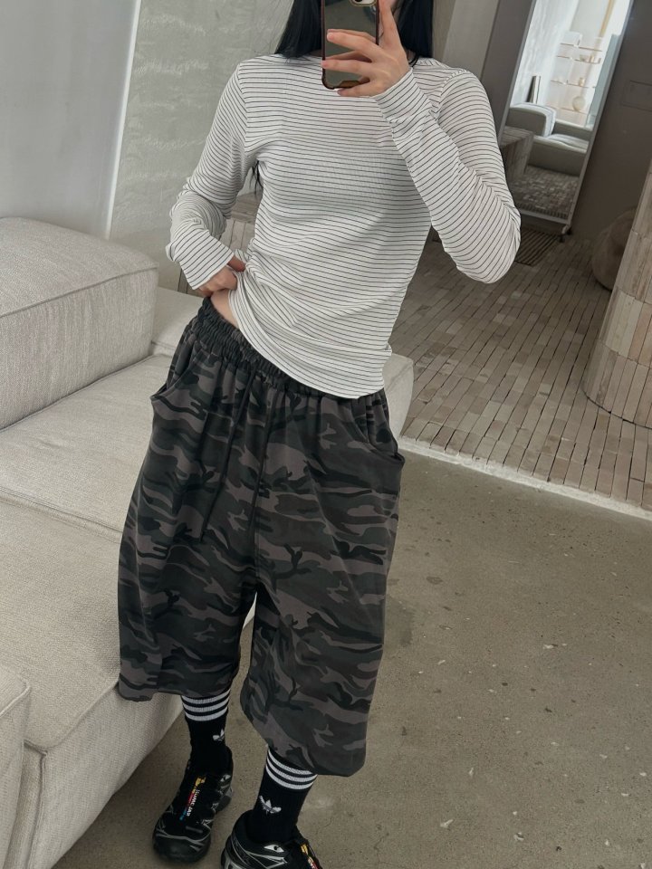 Buckle - Korean Women Fashion - #womensfashion - Striped Ribbed Tee - 10