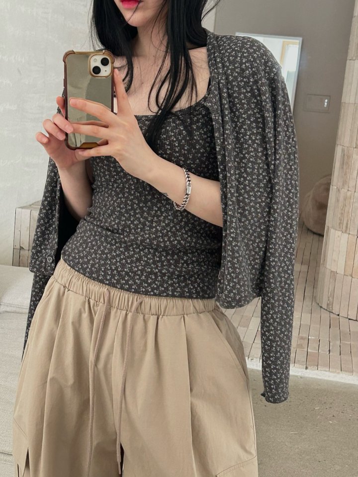 Buckle - Korean Women Fashion - #womensfashion - Floral Sleeveless Set - 6