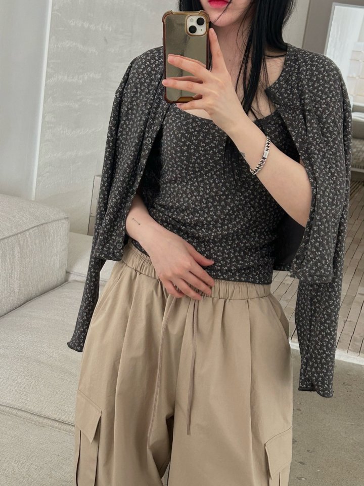 Buckle - Korean Women Fashion - #womensfashion - Floral Sleeveless Set - 8