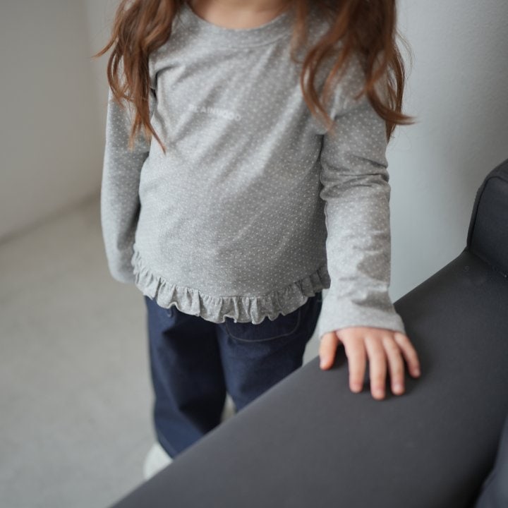 Buttercup - Korean Children Fashion - #kidsshorts - Dot Frill Single Tee - 6