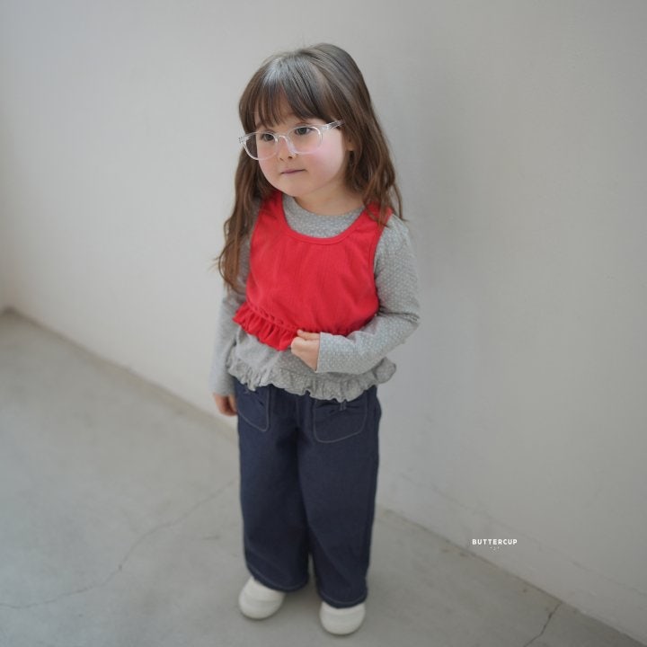 Buttercup - Korean Children Fashion - #todddlerfashion - Eyelet Frill Top - 8