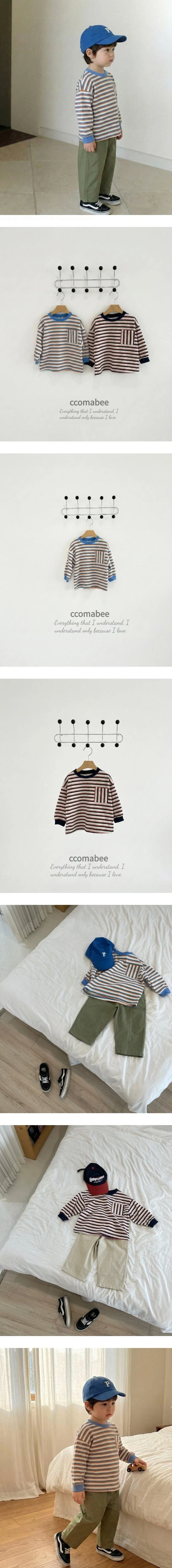 Ccomabee - Korean Children Fashion - #childofig - Stripe Pocket Tee