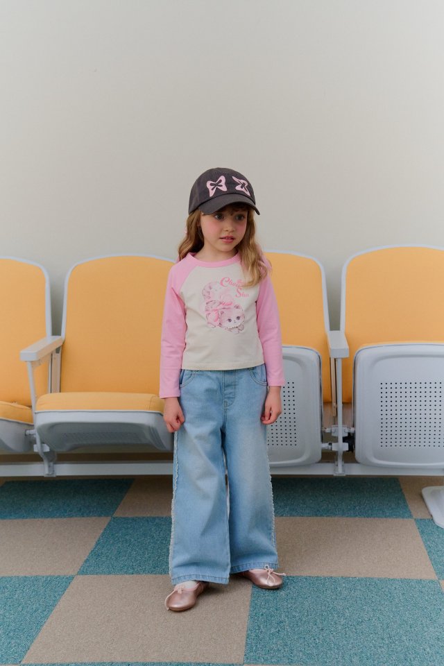 Chouchou Shasha - Korean Children Fashion - #childrensboutique - Lace Denim Pants - 3