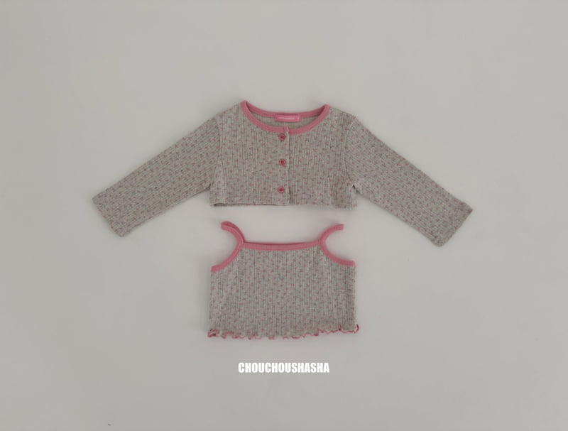 Chouchou Shasha - Korean Children Fashion - #designkidswear - Flower Cardigan Set - 3