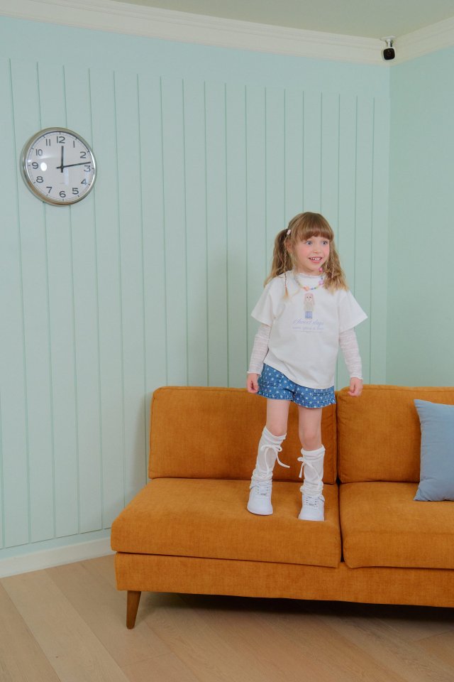 Chouchou Shasha - Korean Children Fashion - #designkidswear - Star Denim Shorts - 5