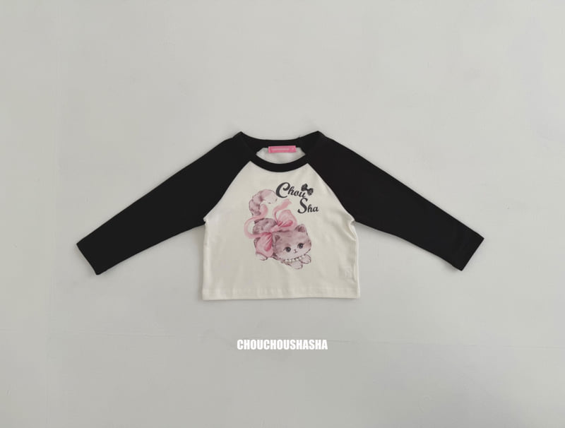 Chouchou Shasha - Korean Children Fashion - #fashionkids - Cat Raglan Tee
