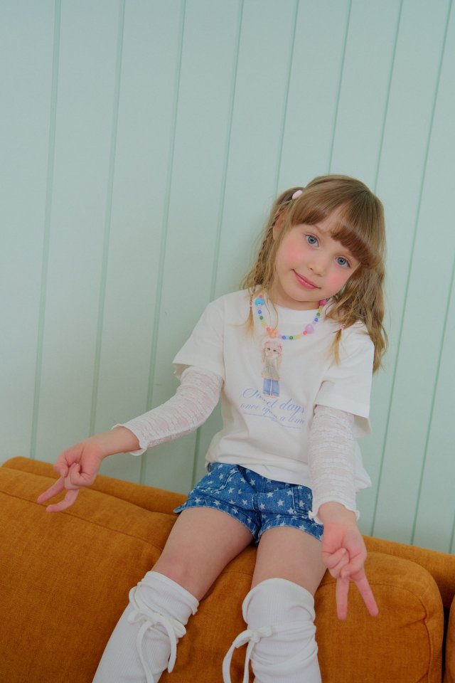 Chouchou Shasha - Korean Children Fashion - #kidsshorts - Star Denim Shorts - 8