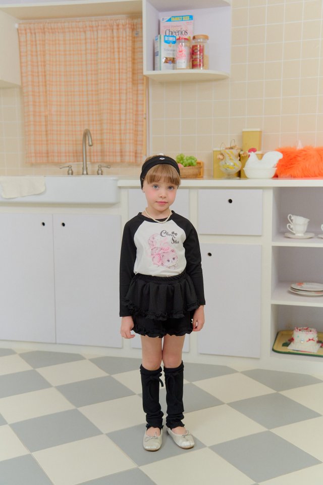 Chouchou Shasha - Korean Children Fashion - #kidsstore - Cat Raglan Tee - 4