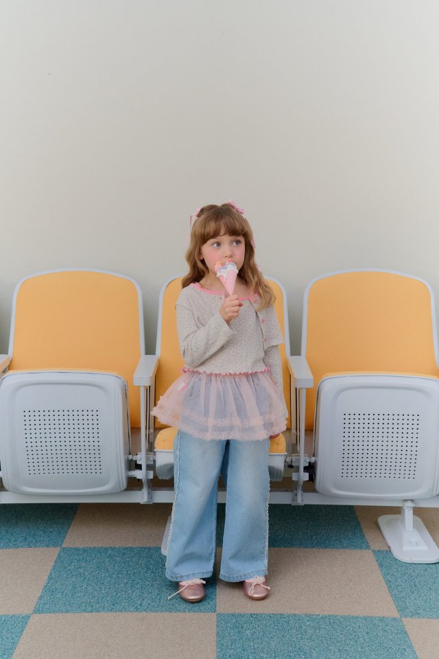 Chouchou Shasha - Korean Children Fashion - #kidzfashiontrend - Lace Denim Pants - 9