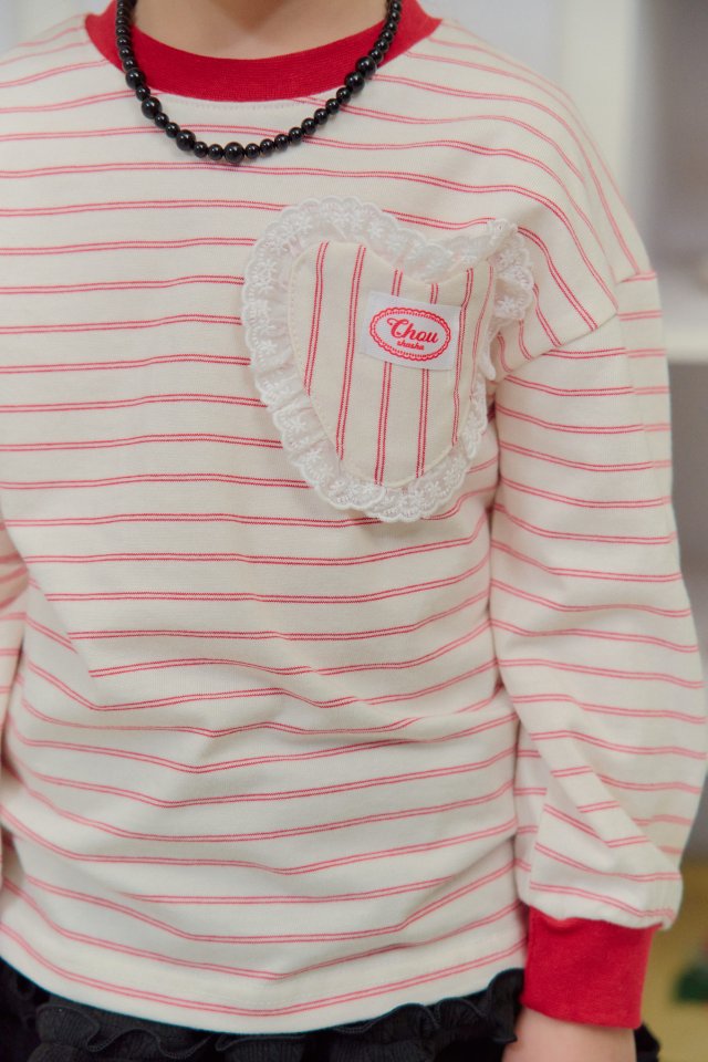 Chouchou Shasha - Korean Children Fashion - #Kfashion4kids - Heart Strie Tee - 4