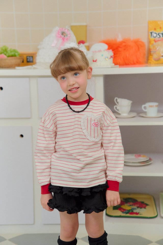 Chouchou Shasha - Korean Children Fashion - #minifashionista - Heart Strie Tee - 6
