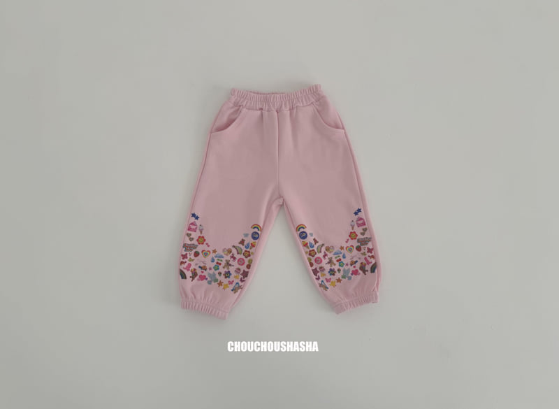 Chouchou Shasha - Korean Children Fashion - #prettylittlegirls - Kitsch Sticker Jogger Pants