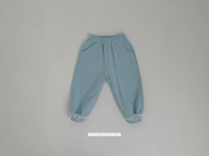 Chouchou Shasha - Korean Children Fashion - #stylishchildhood - Lace Jogger Pants - 3