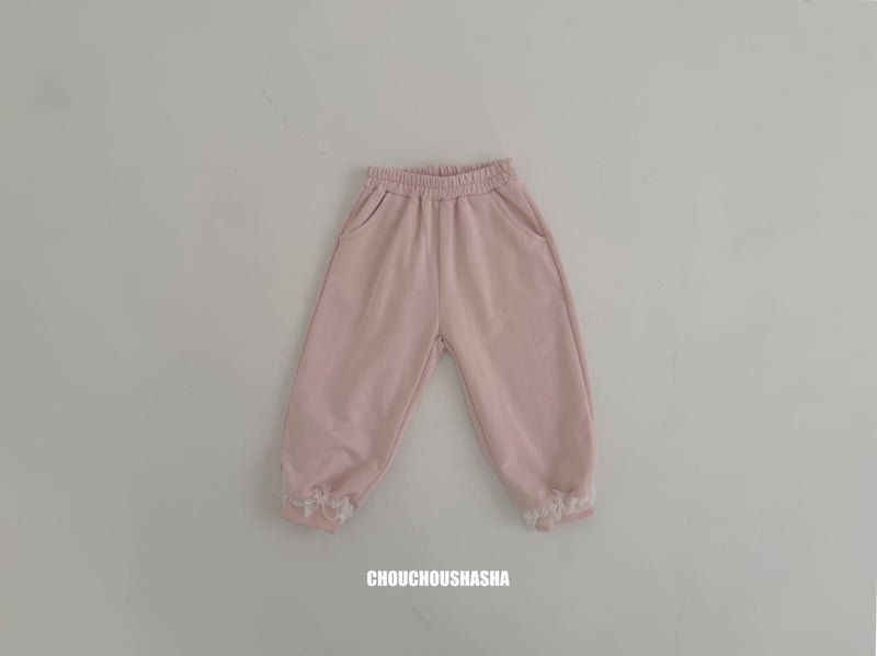 Chouchou Shasha - Korean Children Fashion - #todddlerfashion - Lace Jogger Pants
