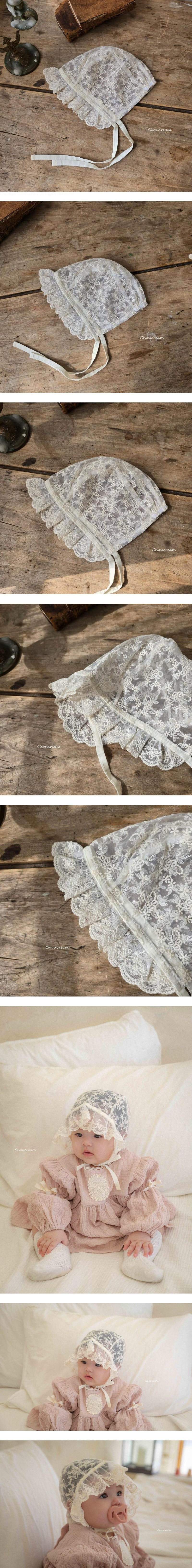 Choucream - Korean Baby Fashion - #babylifestyle - Lace Frill Bonnet