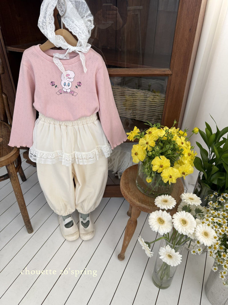 Chouette - Korean Children Fashion - #kidzfashiontrend - Rose Bunny Tee - 4