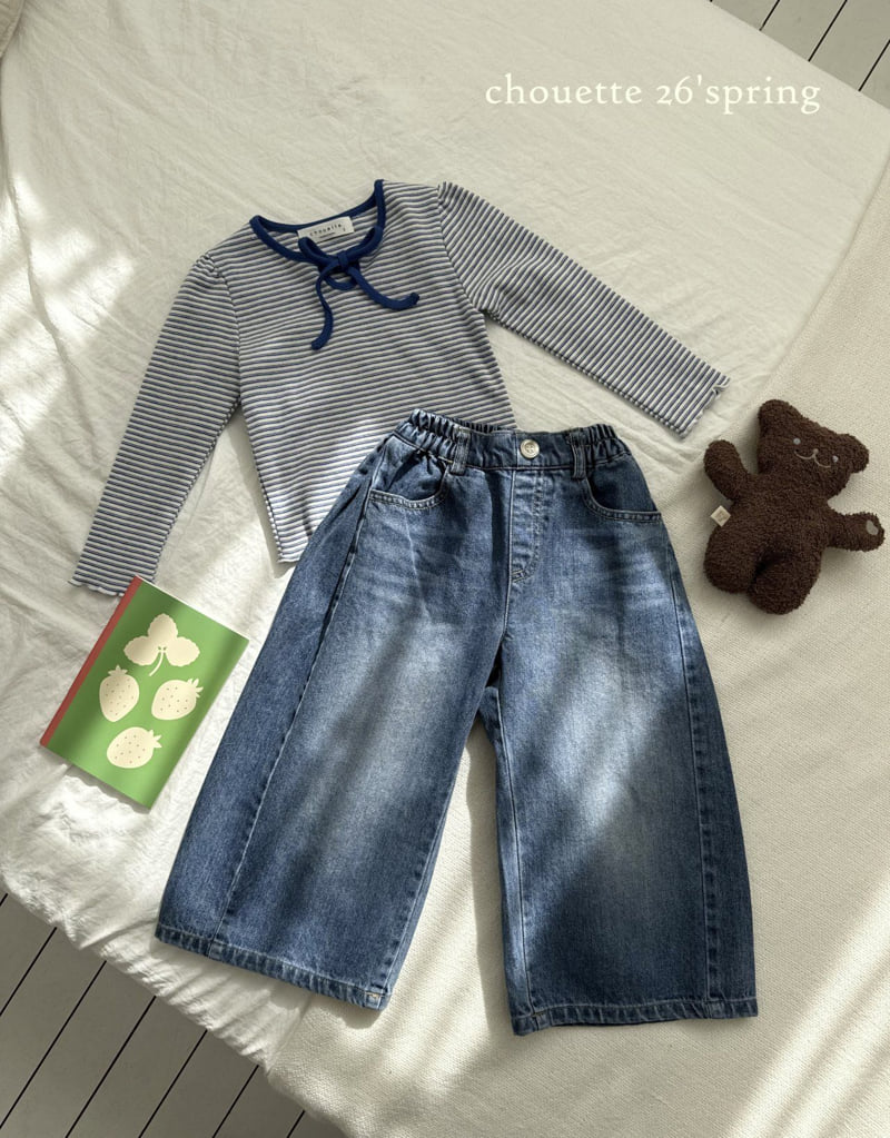 Chouette - Korean Children Fashion - #childofig - Pintuck Wide Denim Pants - 5