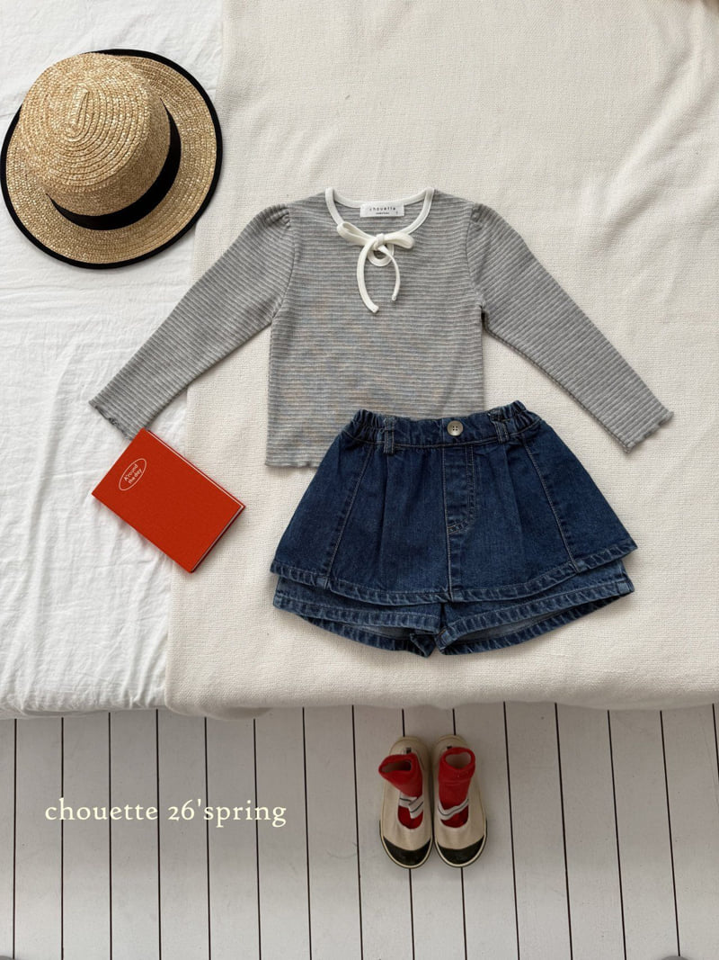 Chouette - Korean Children Fashion - #childofig - Denim Skirt Culottes - 2