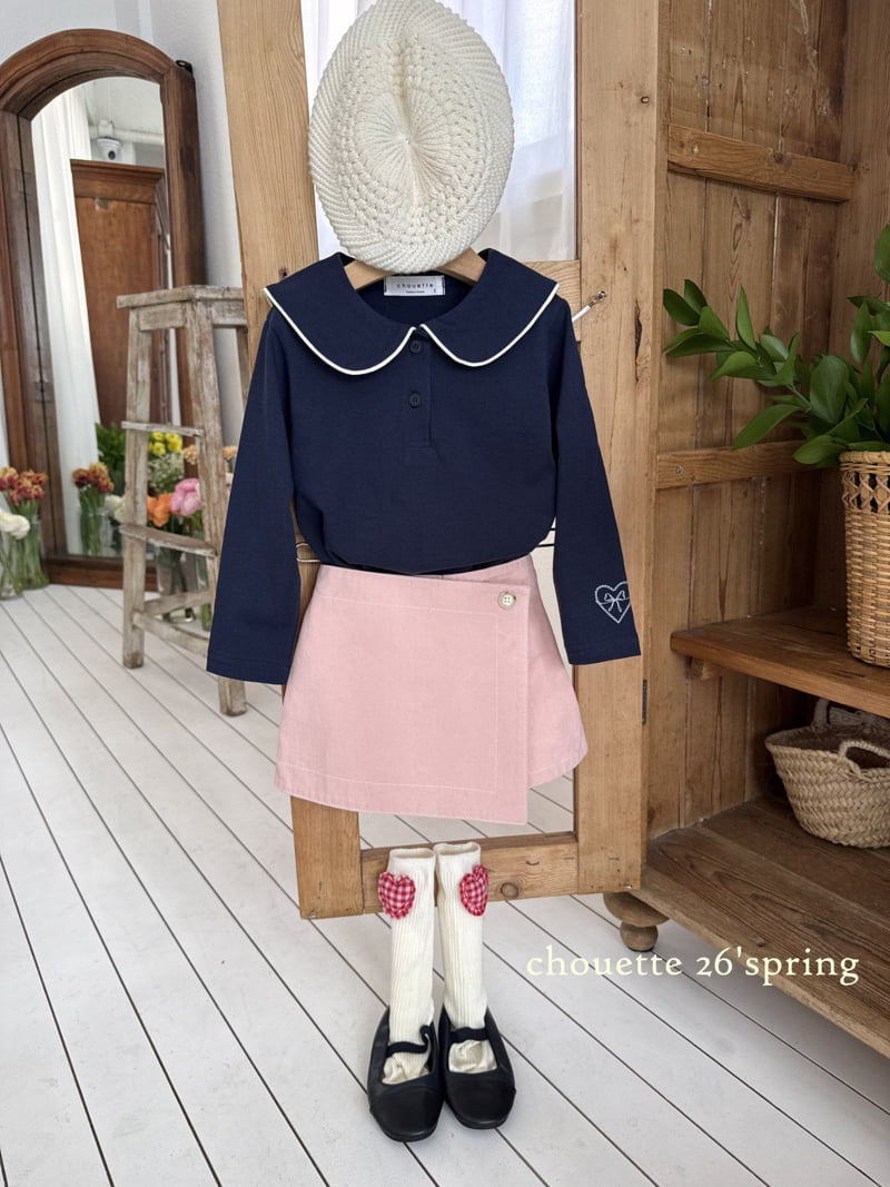 Chouette - Korean Children Fashion - #childrensboutique - Heart Collar Tee - 8