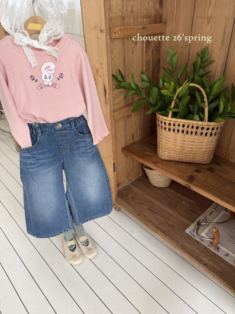 Chouette - Korean Children Fashion - #designkidswear - Pintuck Wide Denim Pants - 7