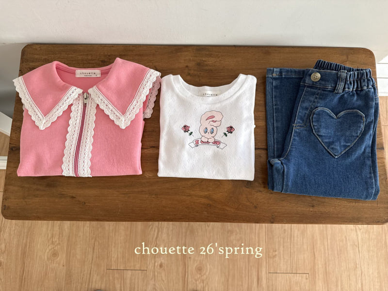 Chouette - Korean Children Fashion - #fashionkids - Heart Denim Wide Pants - 3
