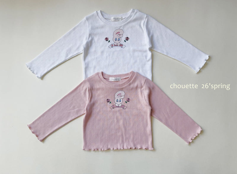 Chouette - Korean Children Fashion - #kidsshorts - Rose Bunny Tee