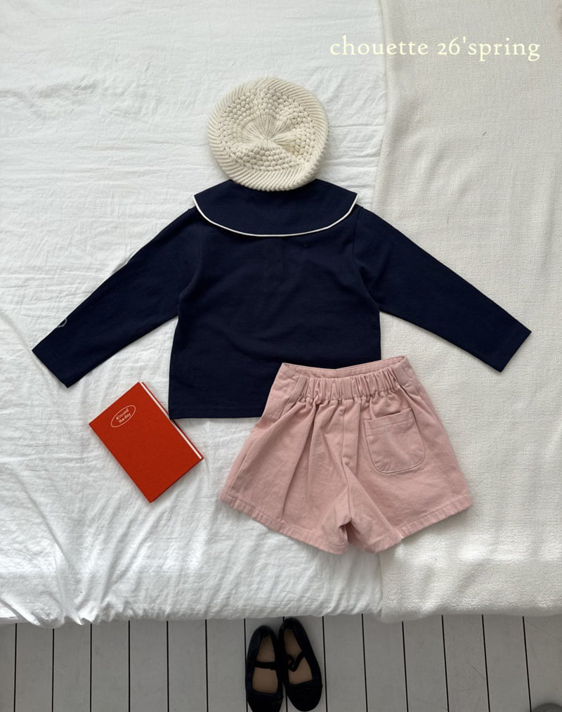 Chouette - Korean Children Fashion - #kidsshorts - Heart Collar Tee - 12