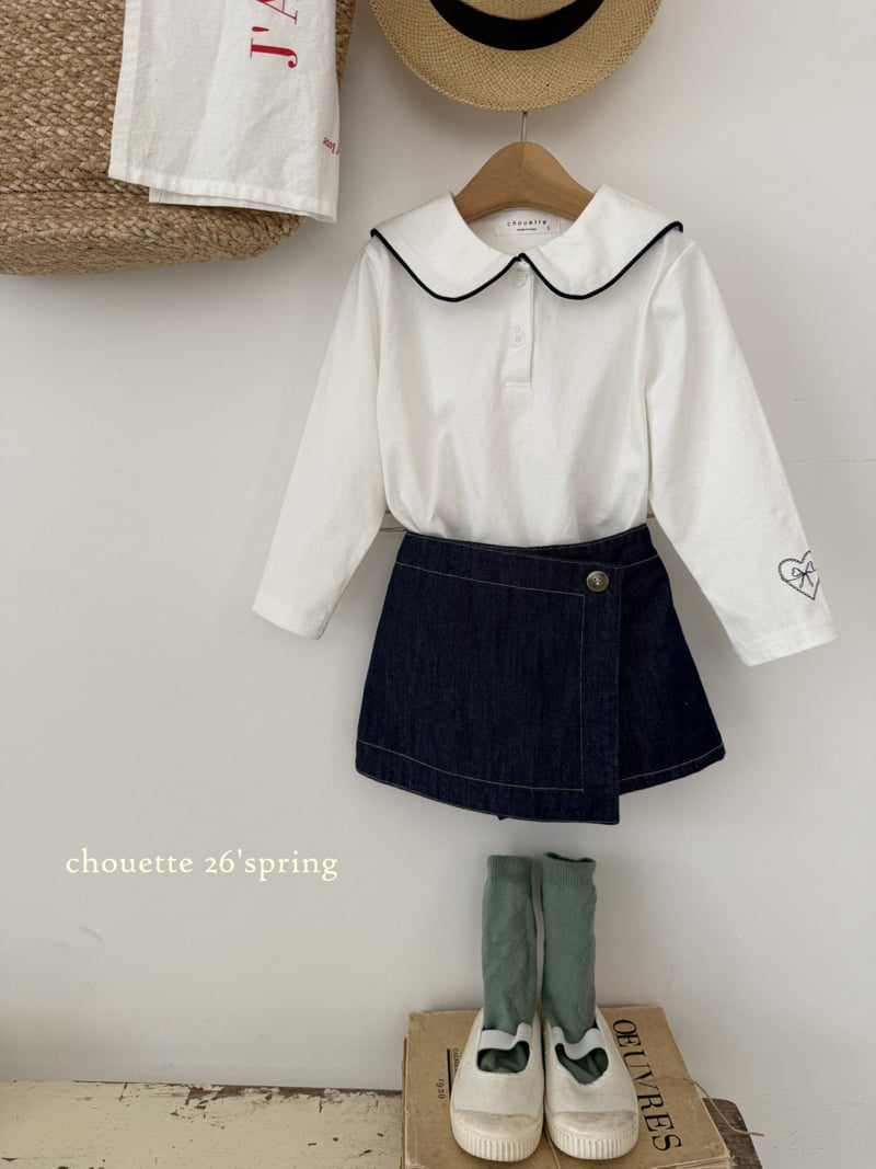 Chouette - Korean Children Fashion - #kidsshorts - Stitch Denim Culottes