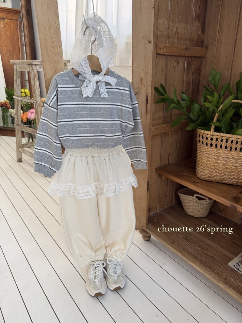Chouette - Korean Children Fashion - #kidsshorts - Peak Stripe Tee - 4