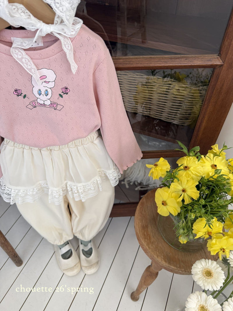Chouette - Korean Children Fashion - #kidzfashiontrend - Rose Bunny Tee - 3