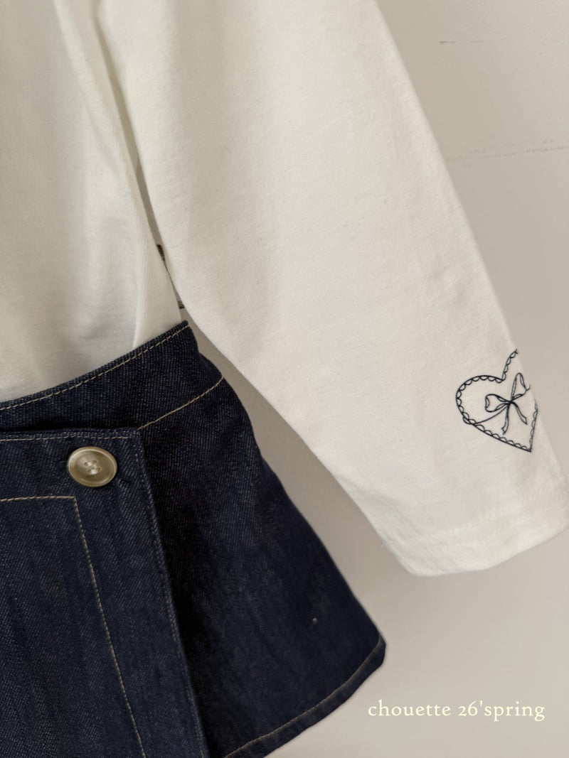 Chouette - Korean Children Fashion - #kidzfashiontrend - Stitch Denim Culottes - 3