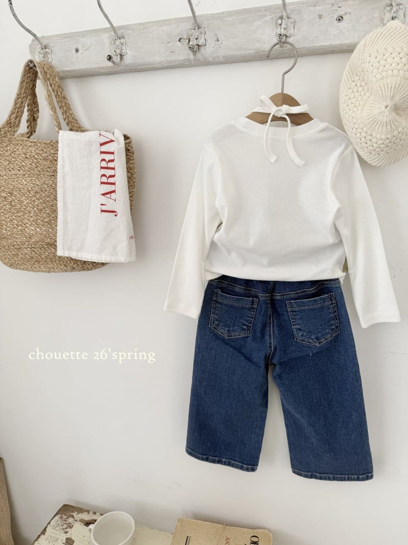 Chouette - Korean Children Fashion - #littlefashionista - Heart Denim Wide Pants - 8